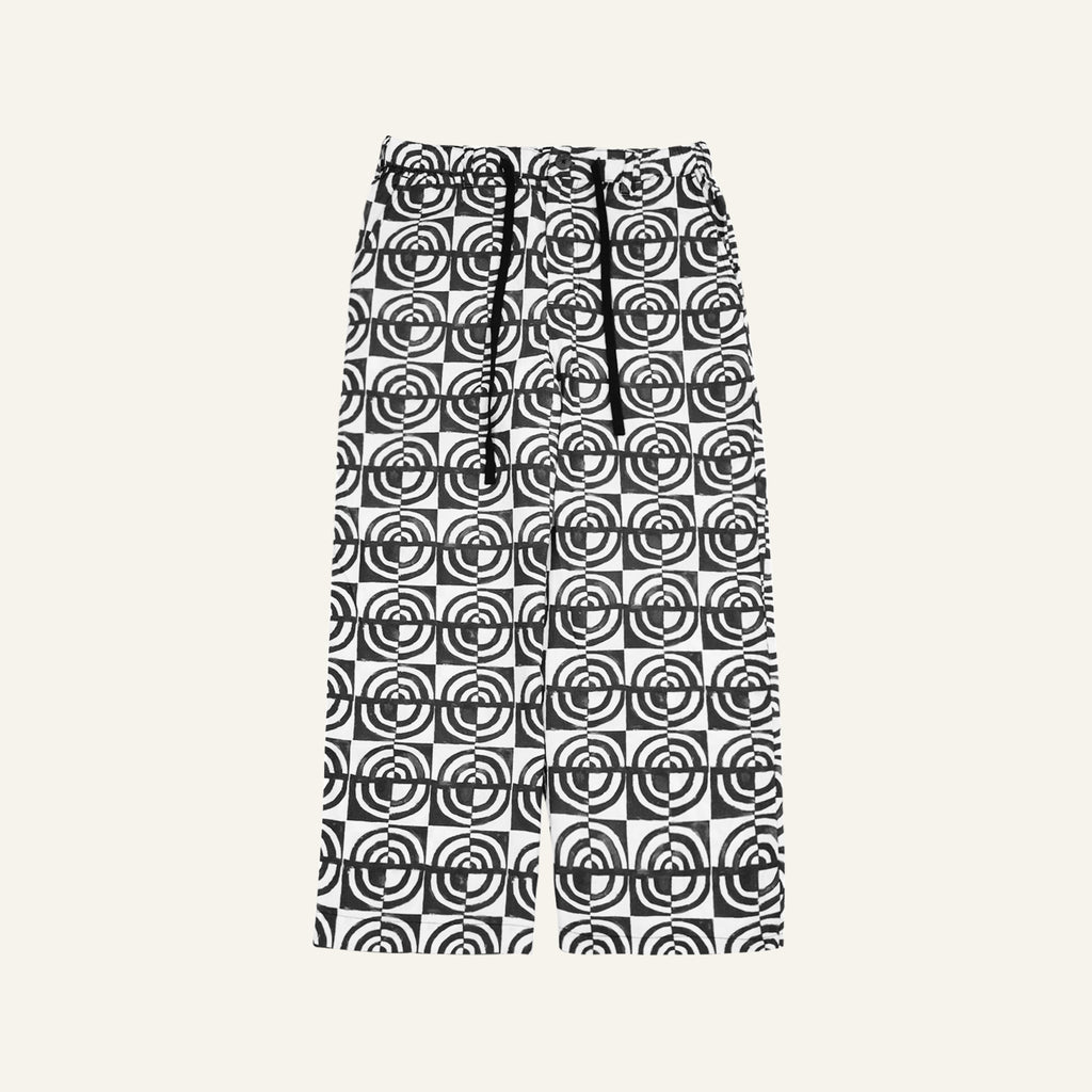 Monogram Block Print Easy Pants