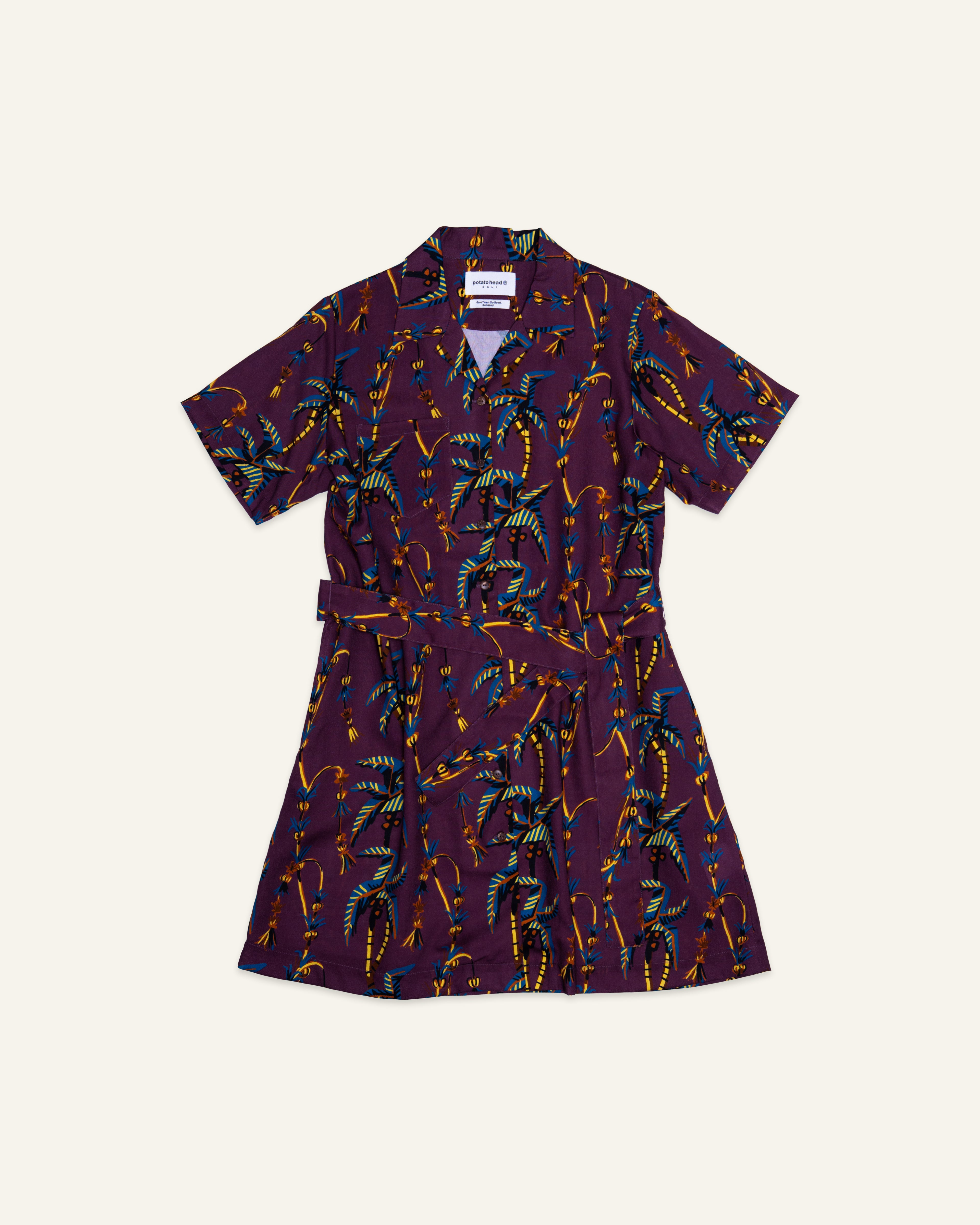 Penjor Shirt Dress Purple