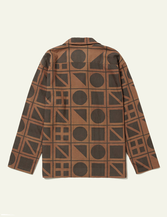 Brick Block Print Sack Jacket