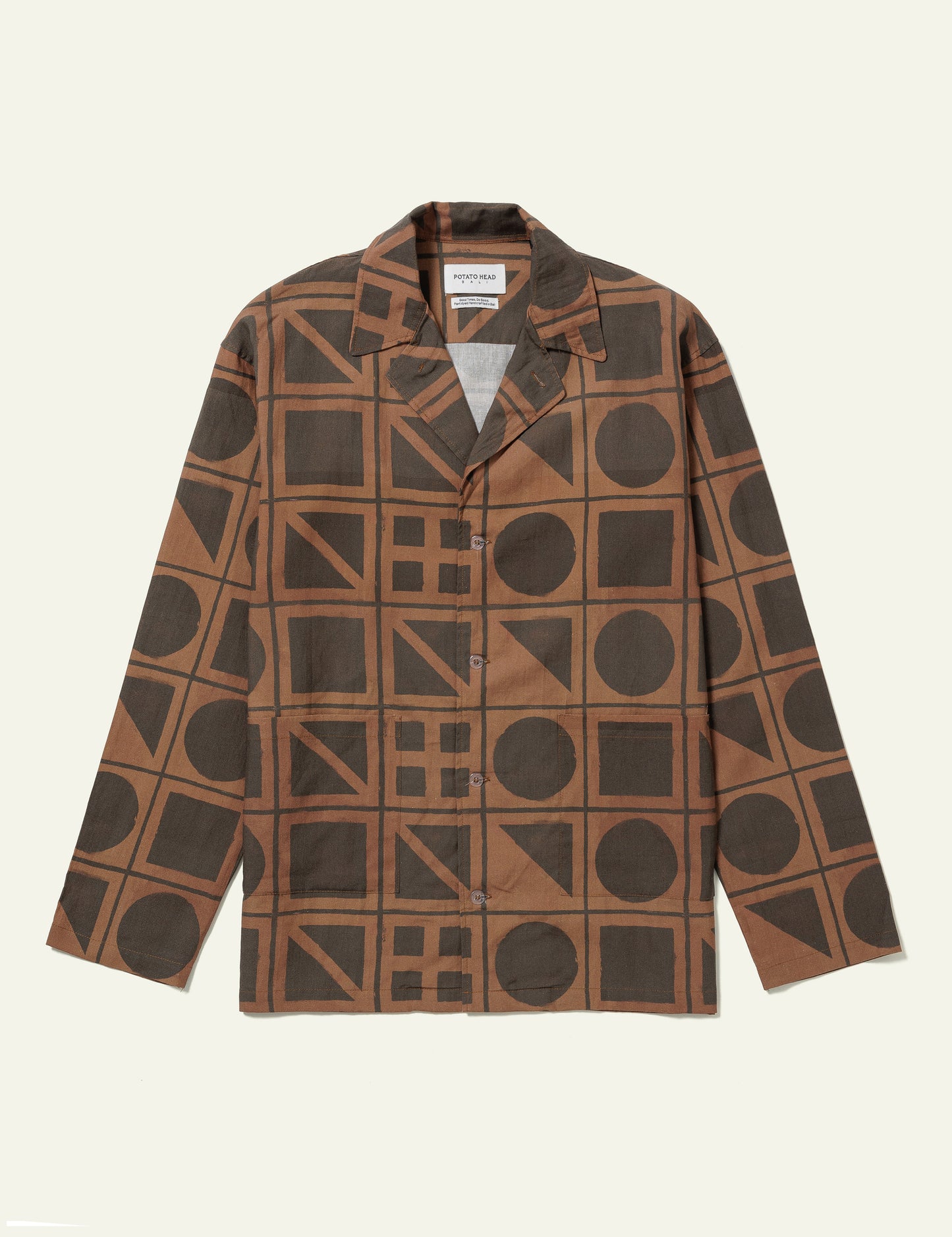 Brick Block Print Sack Jacket