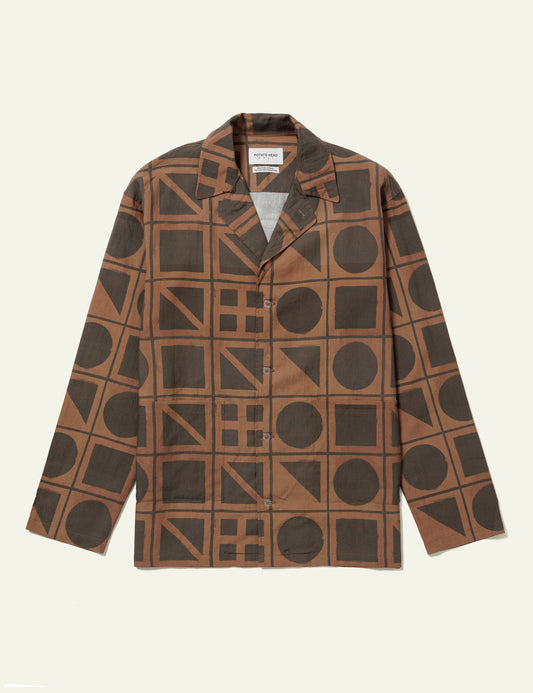 Brick Block Print Sack Jacket