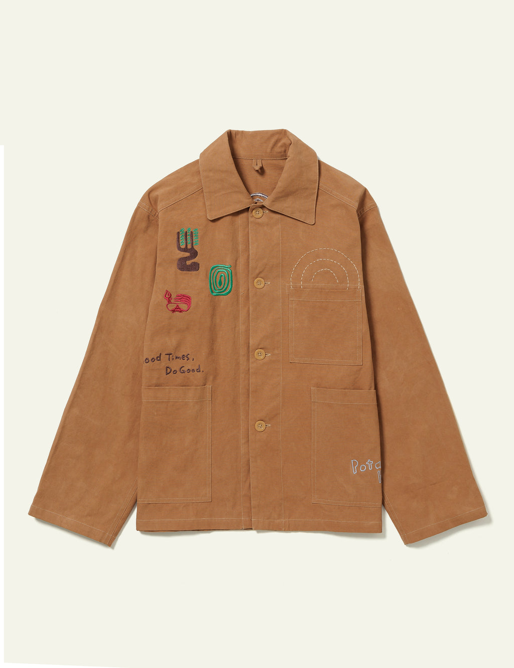 Natural Dyed Work Jacket (Light Brown)