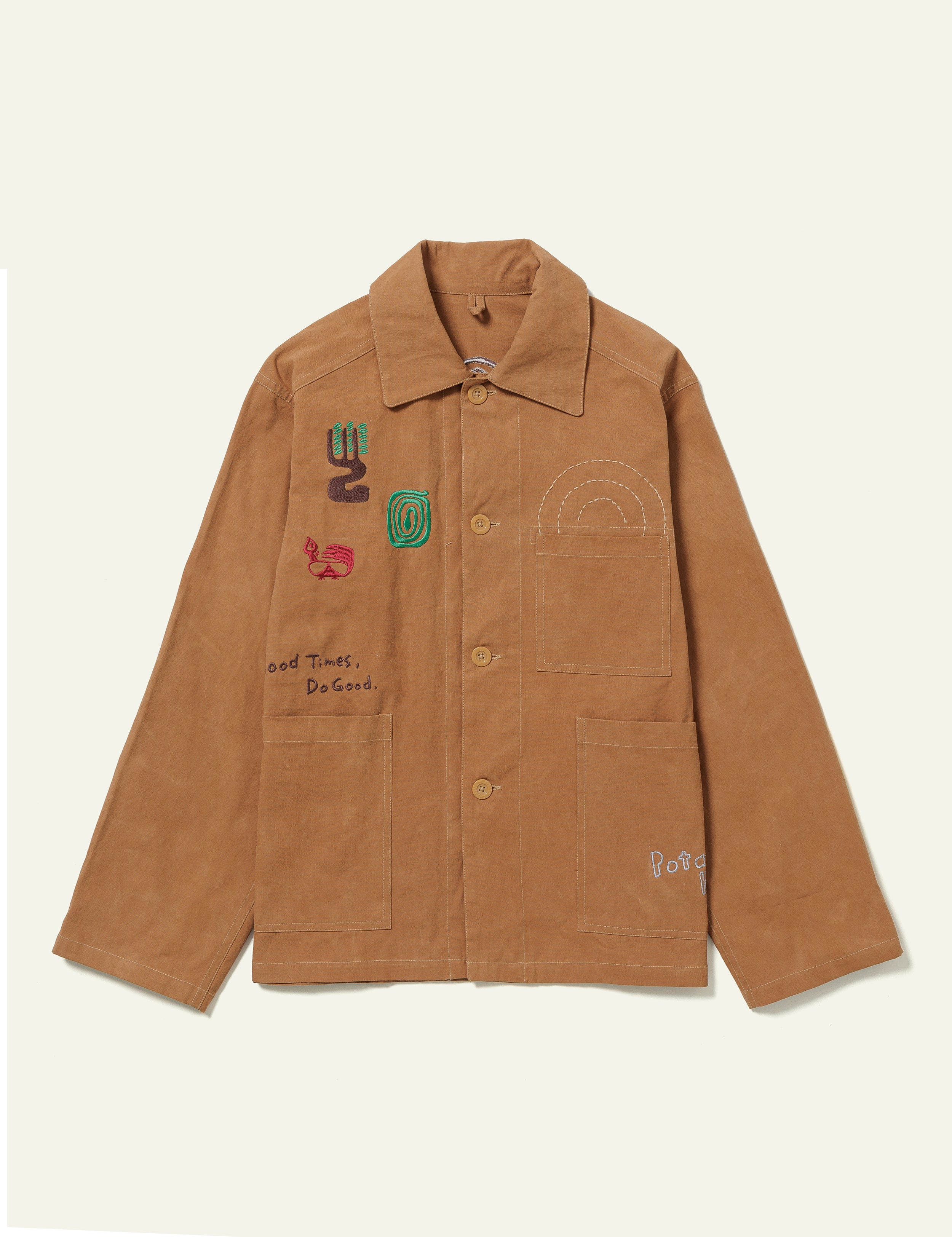 Natural Dyed Work Jacket (Light Brown)