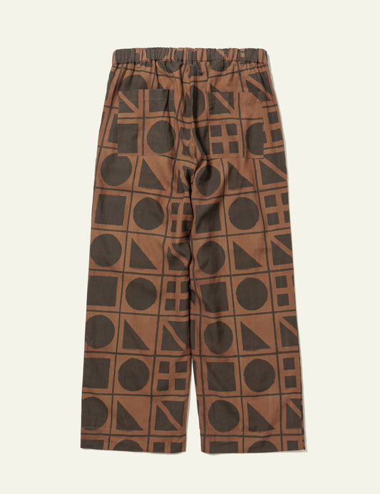 Brick Block Print Easy Pants