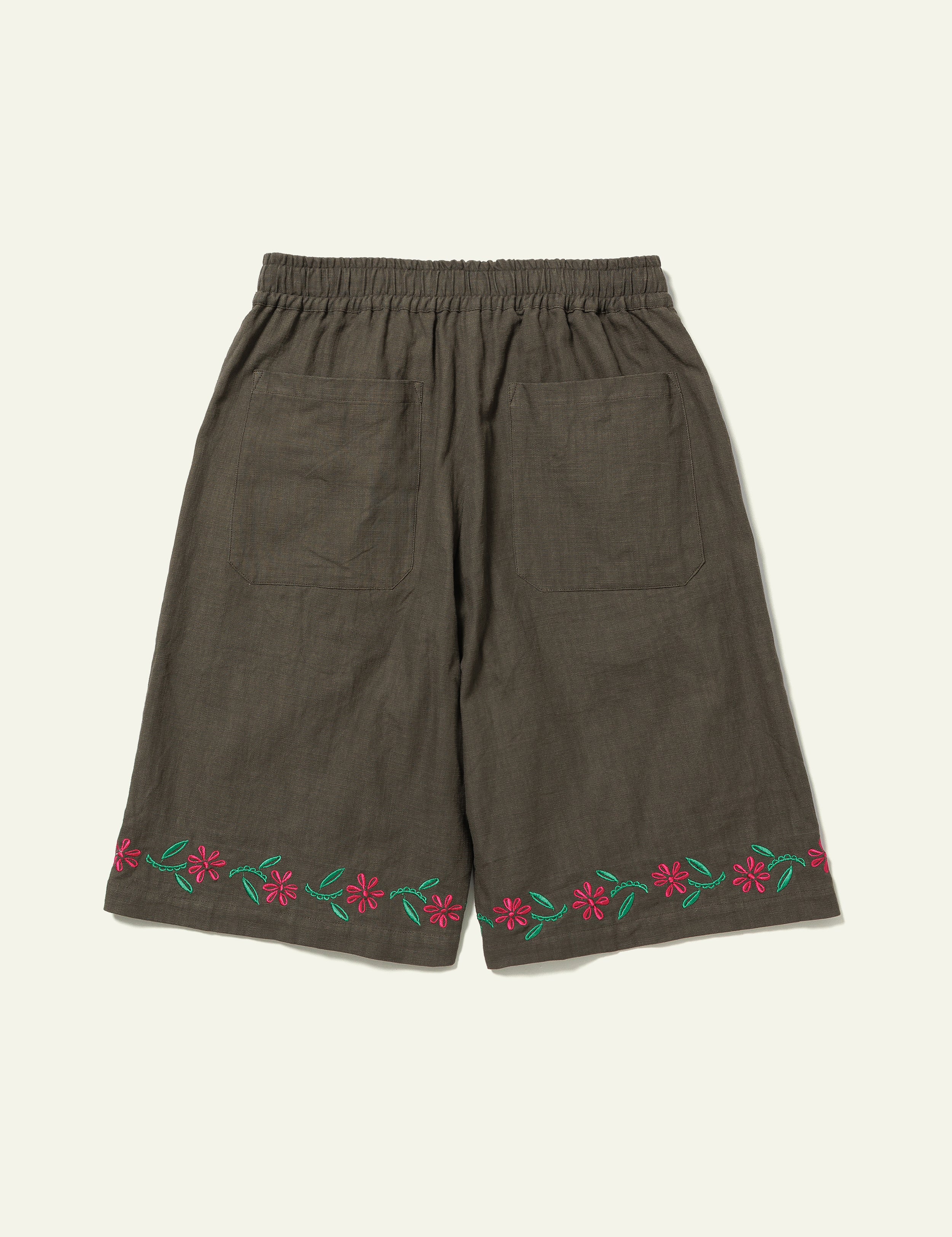 Embroidered Shorts (Olive)