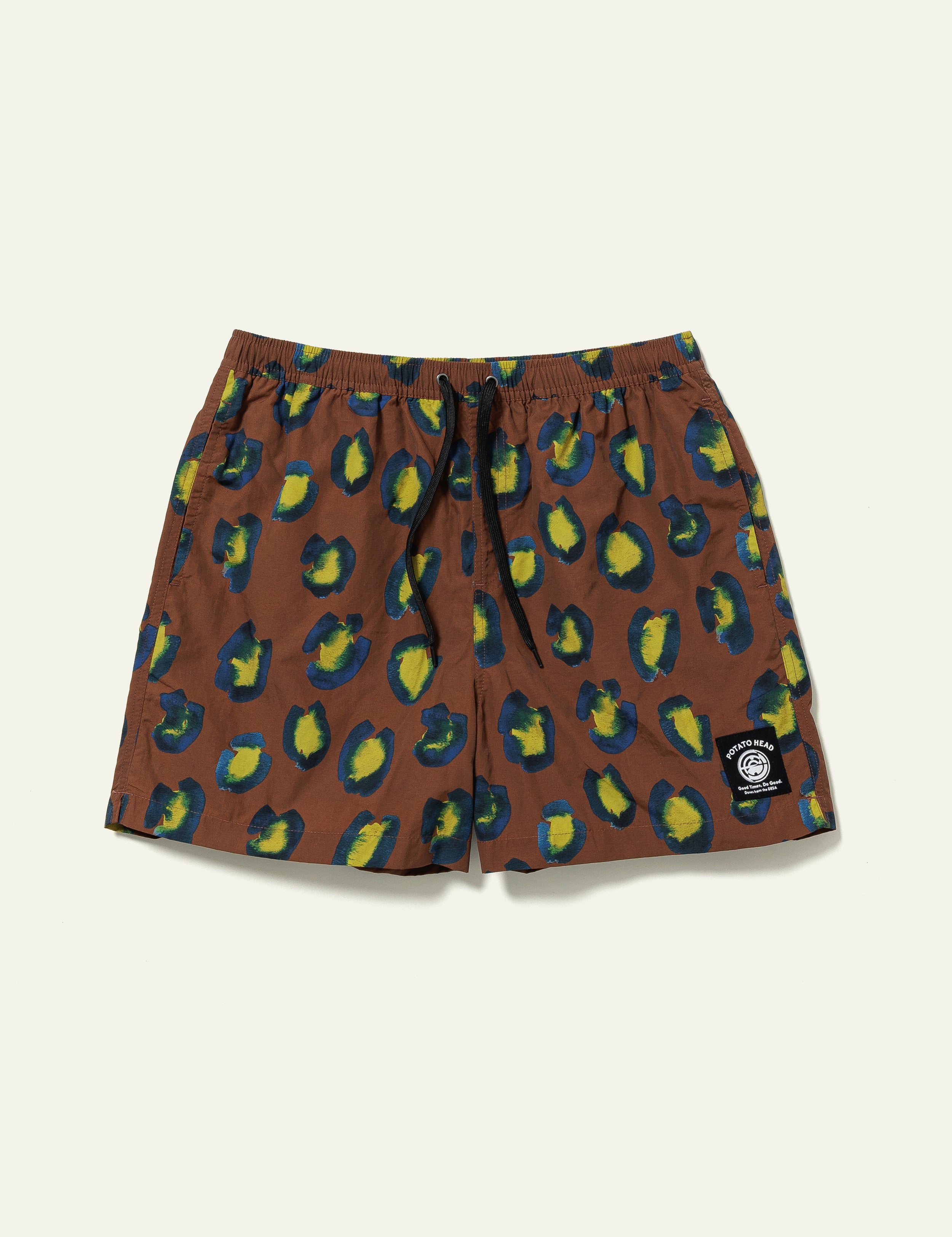 Printed Swim Shorts (Animal Brown)