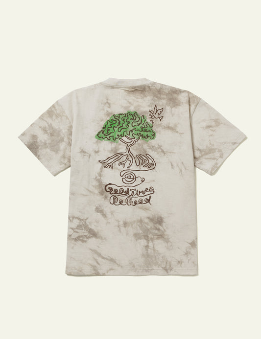 Peaceful Life Short Sleeve T-Shirts (White x Light Grey)