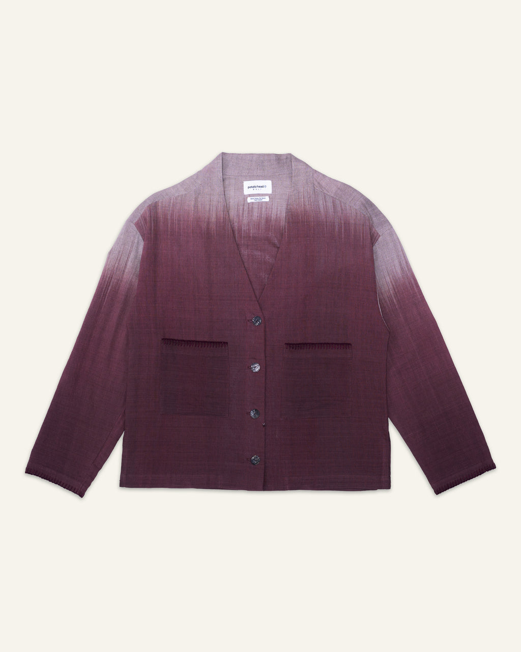 Wrap Ikat Cardigan Burgundy