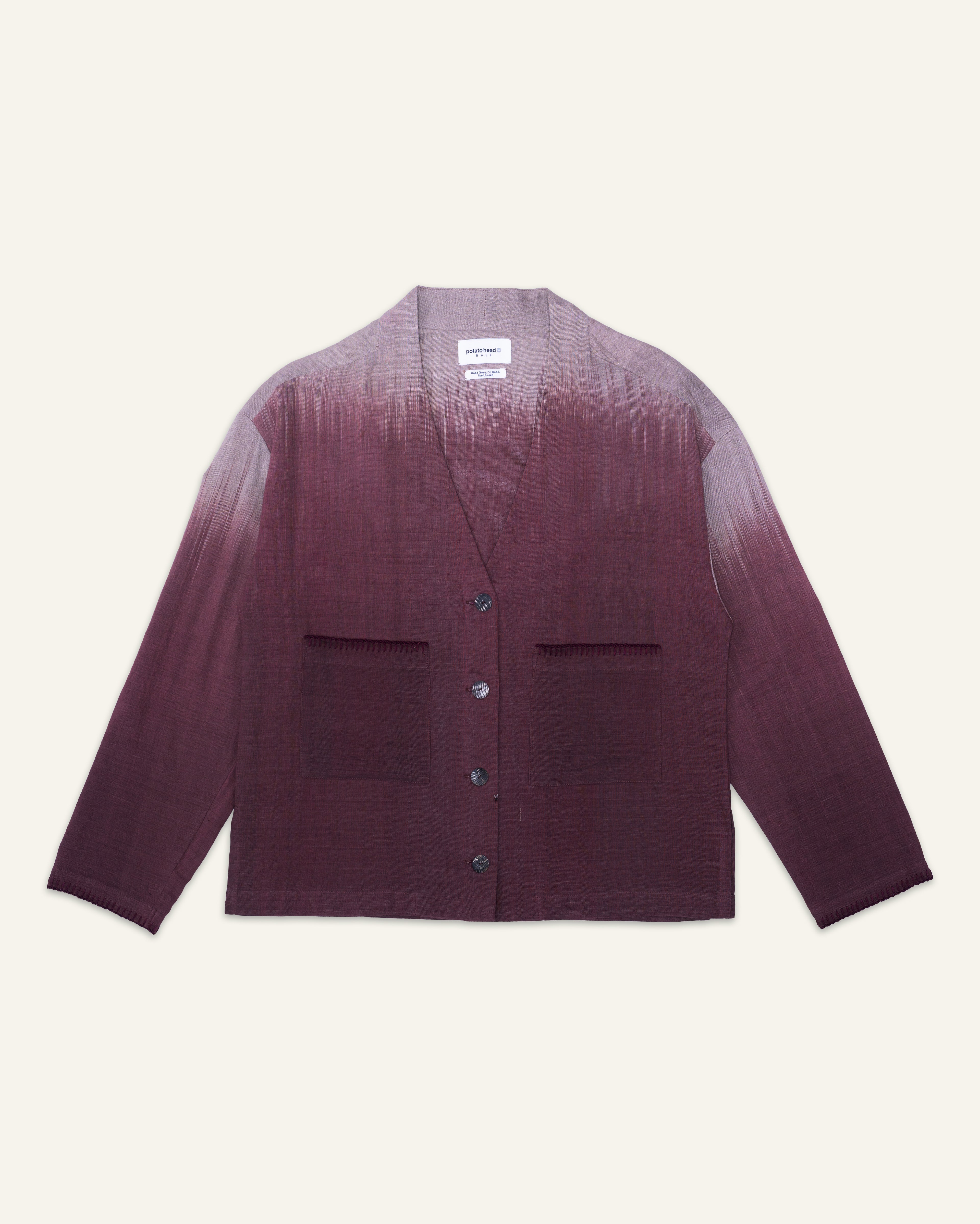 Wrap Ikat Cardigan Burgundy