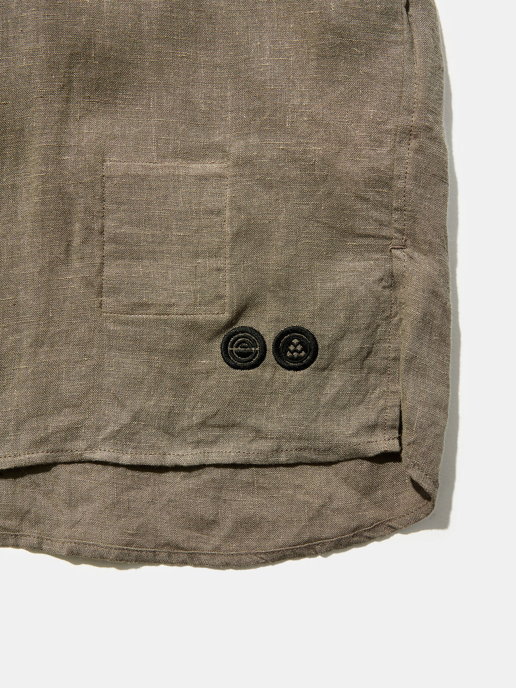Potato Head × Rostarr × nonnative OFFICER STAND COLLAR S/S SHIRT LINEN CANVAS