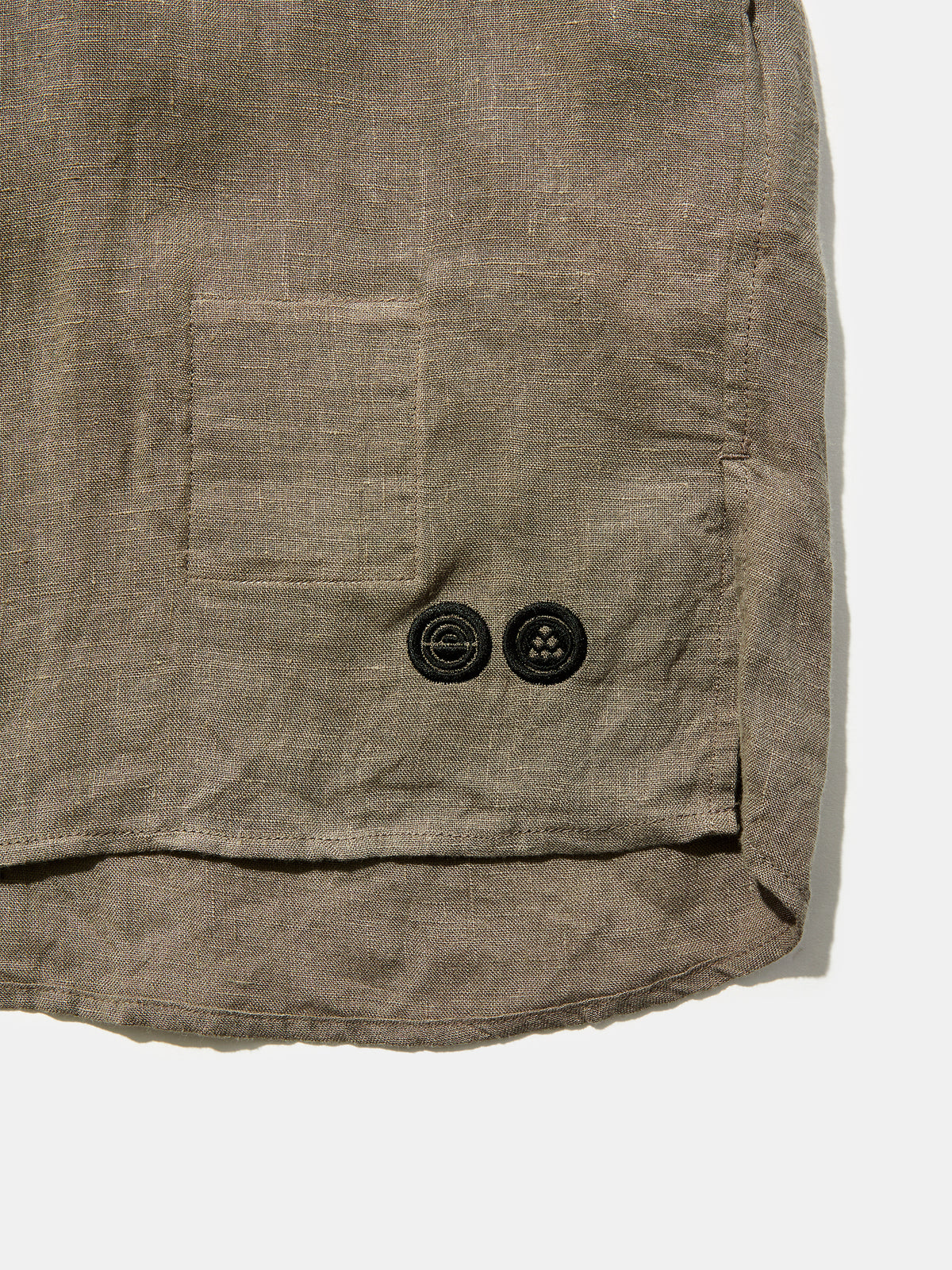 Potato Head × Rostarr × nonnative OFFICER STAND COLLAR S/S SHIRT LINEN CANVAS