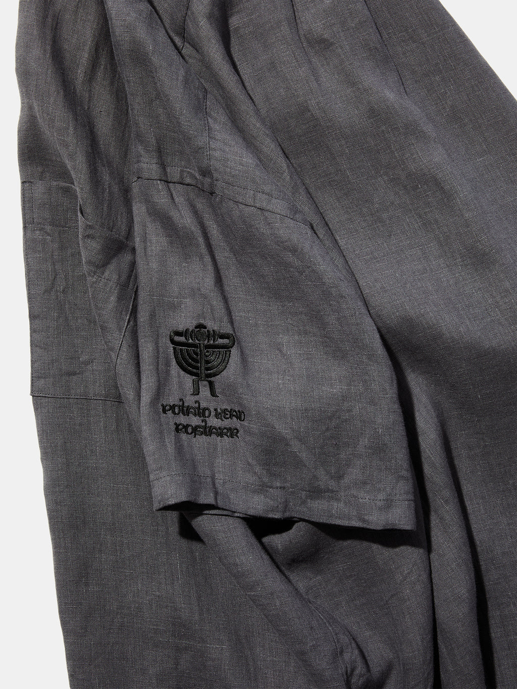 Potato Head × Rostarr × nonnative OFFICER STAND COLLAR S/S SHIRT LINEN CANVAS