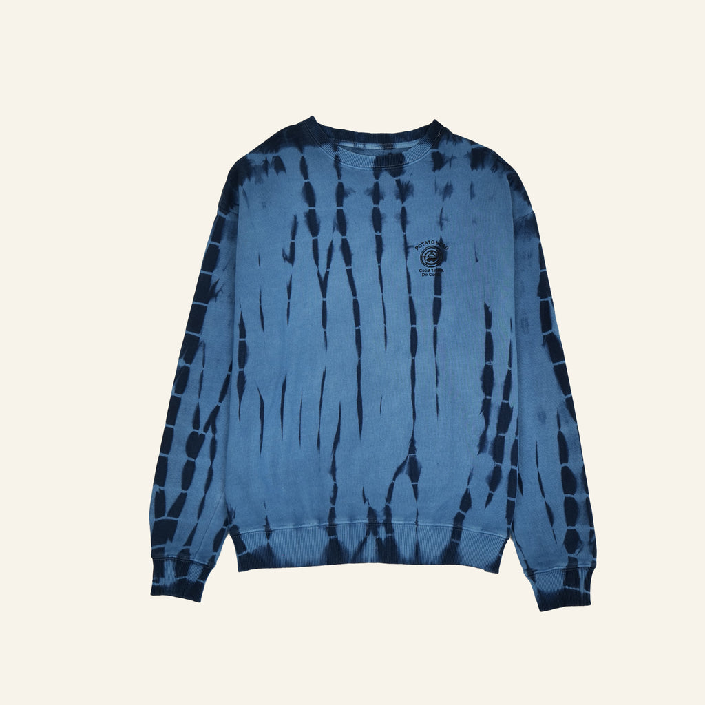 Tie Dye Crewneck Sweater (Indigo)