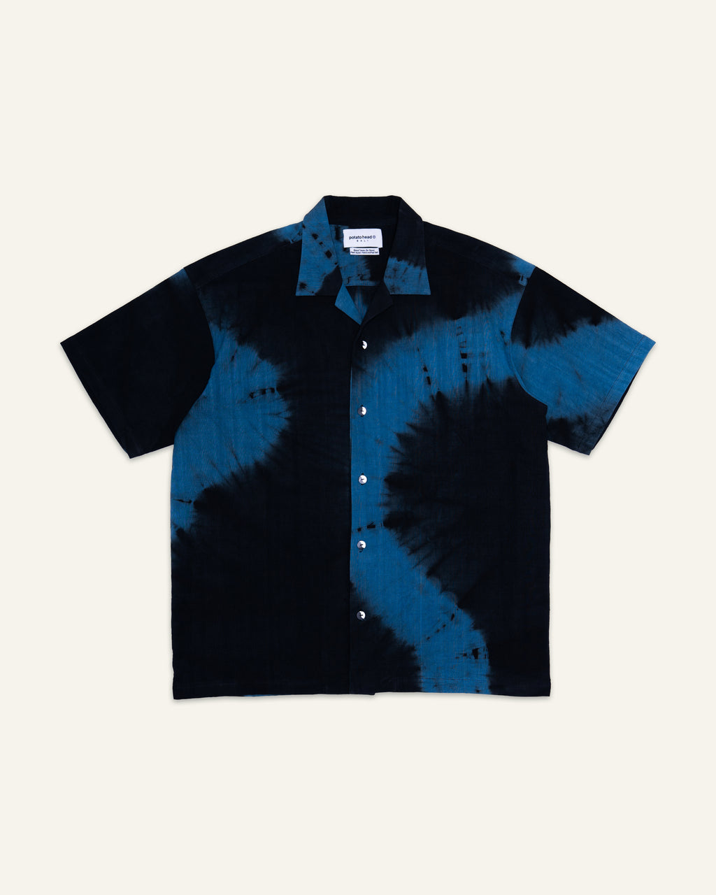 Tie Dye Short Sleeve Shirt Blue