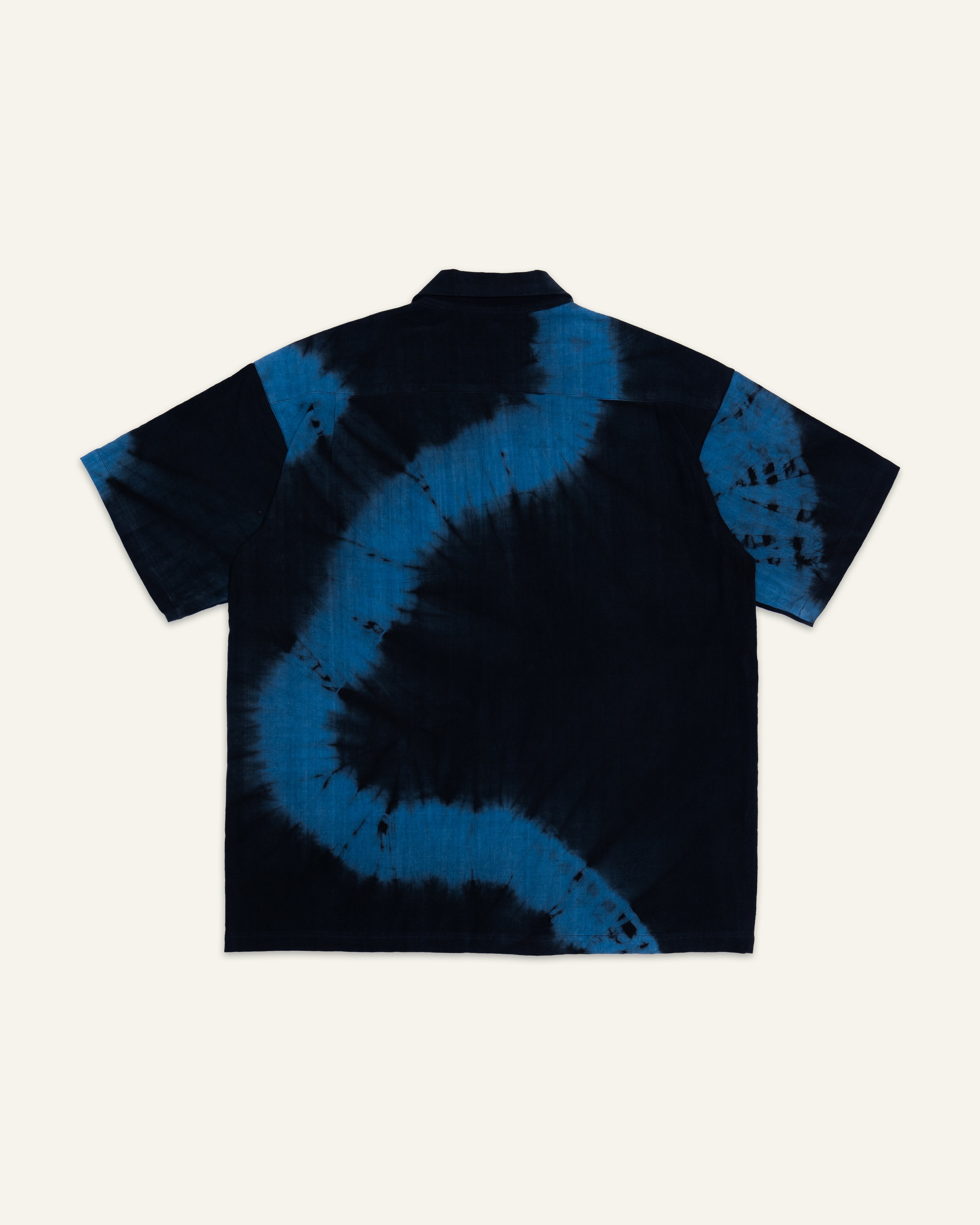 Tie Dye Short Sleeve Shirt Blue