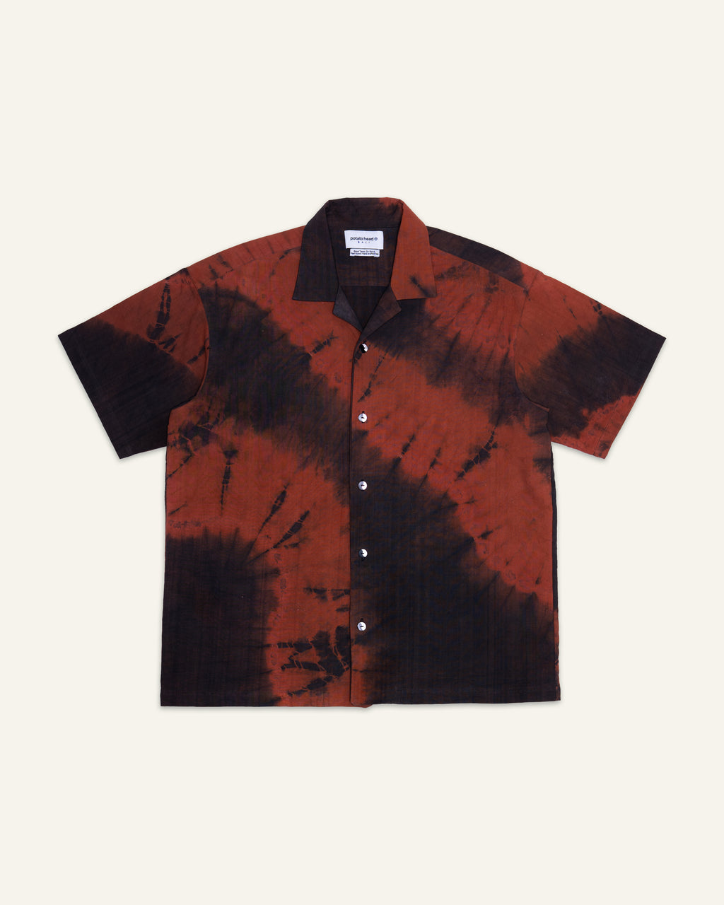 Tie Dye Short Sleeve Shirt Brick