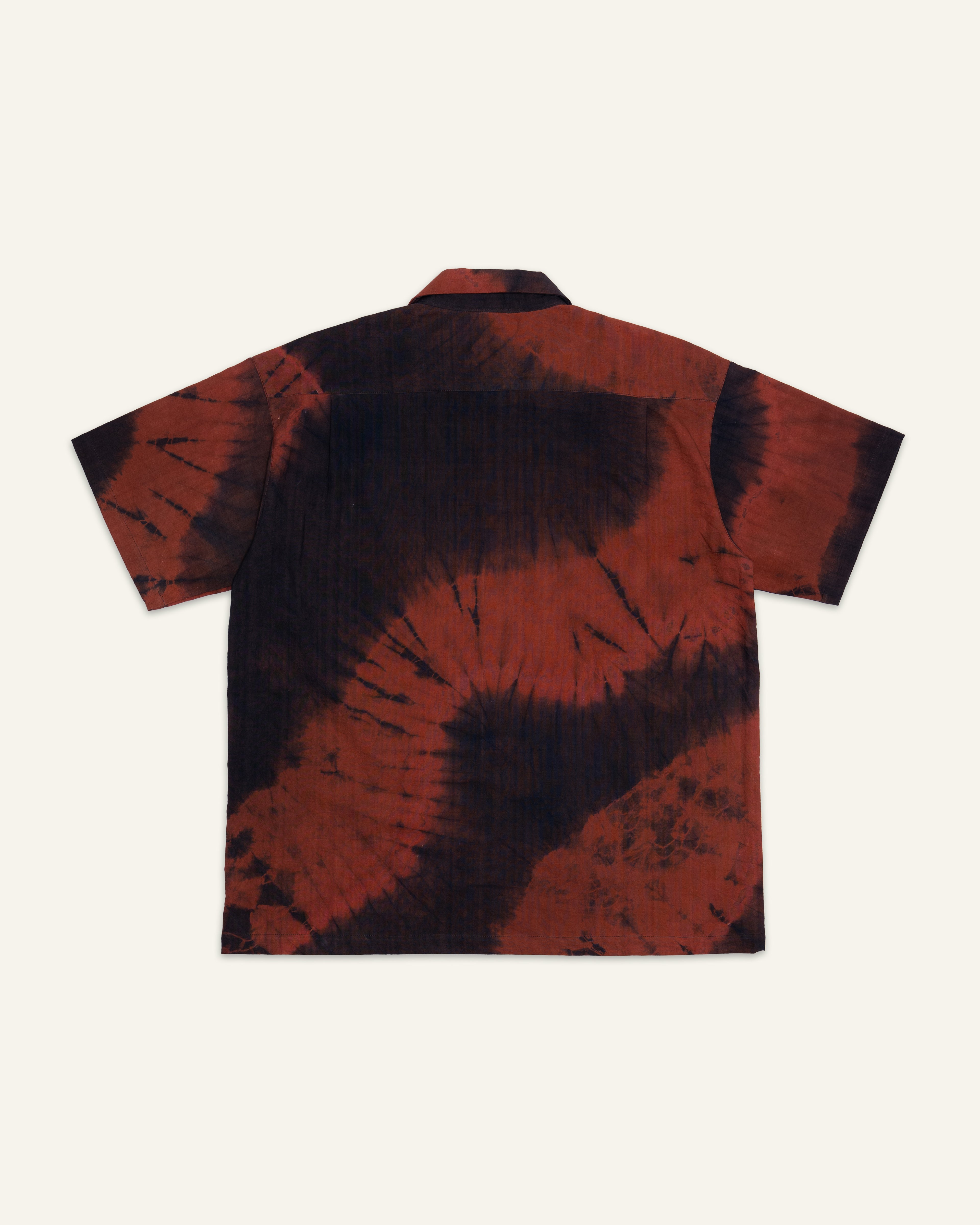 Tie Dye Short Sleeve Shirt Brick