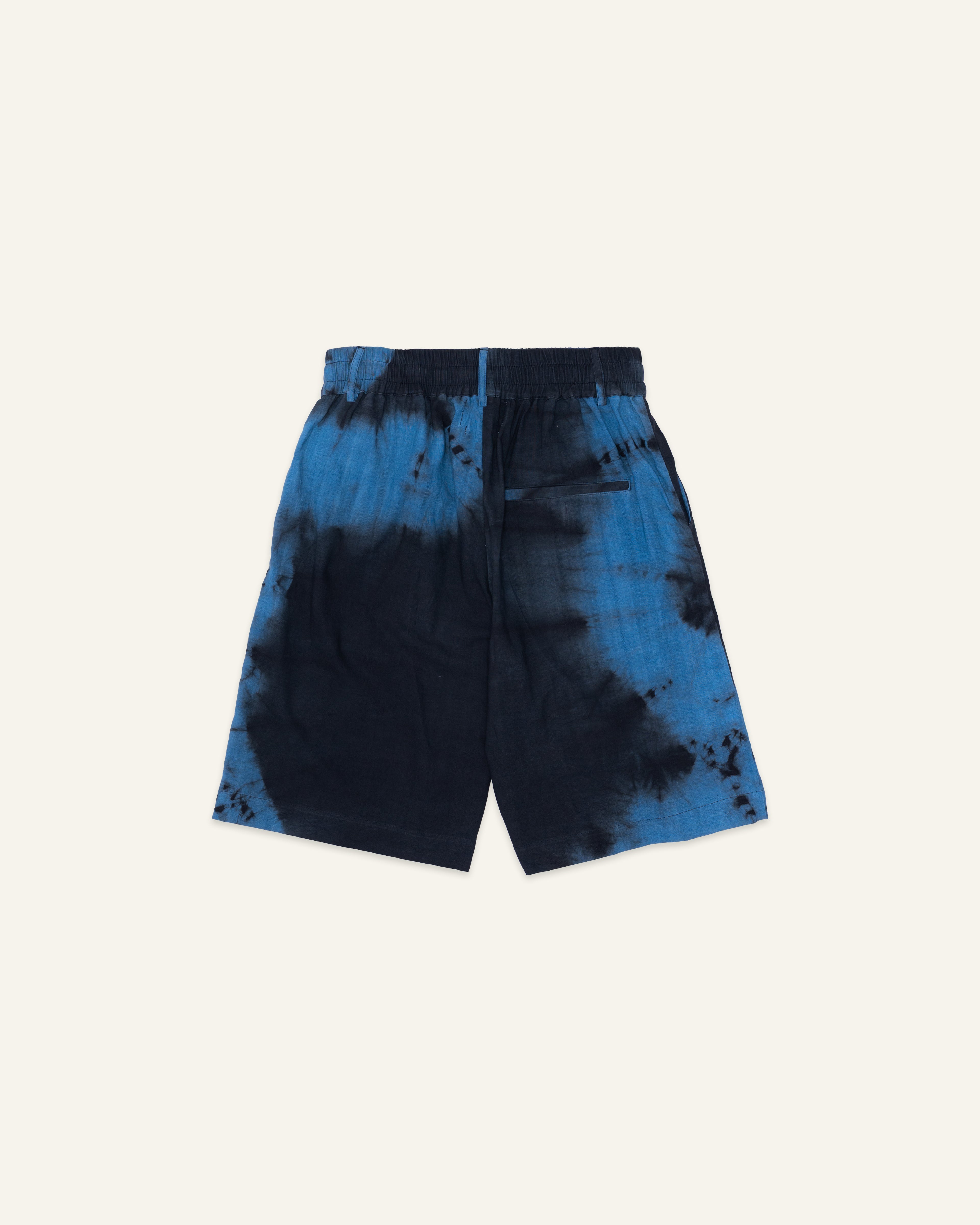 Tie Dye Oversized Shorts Blue