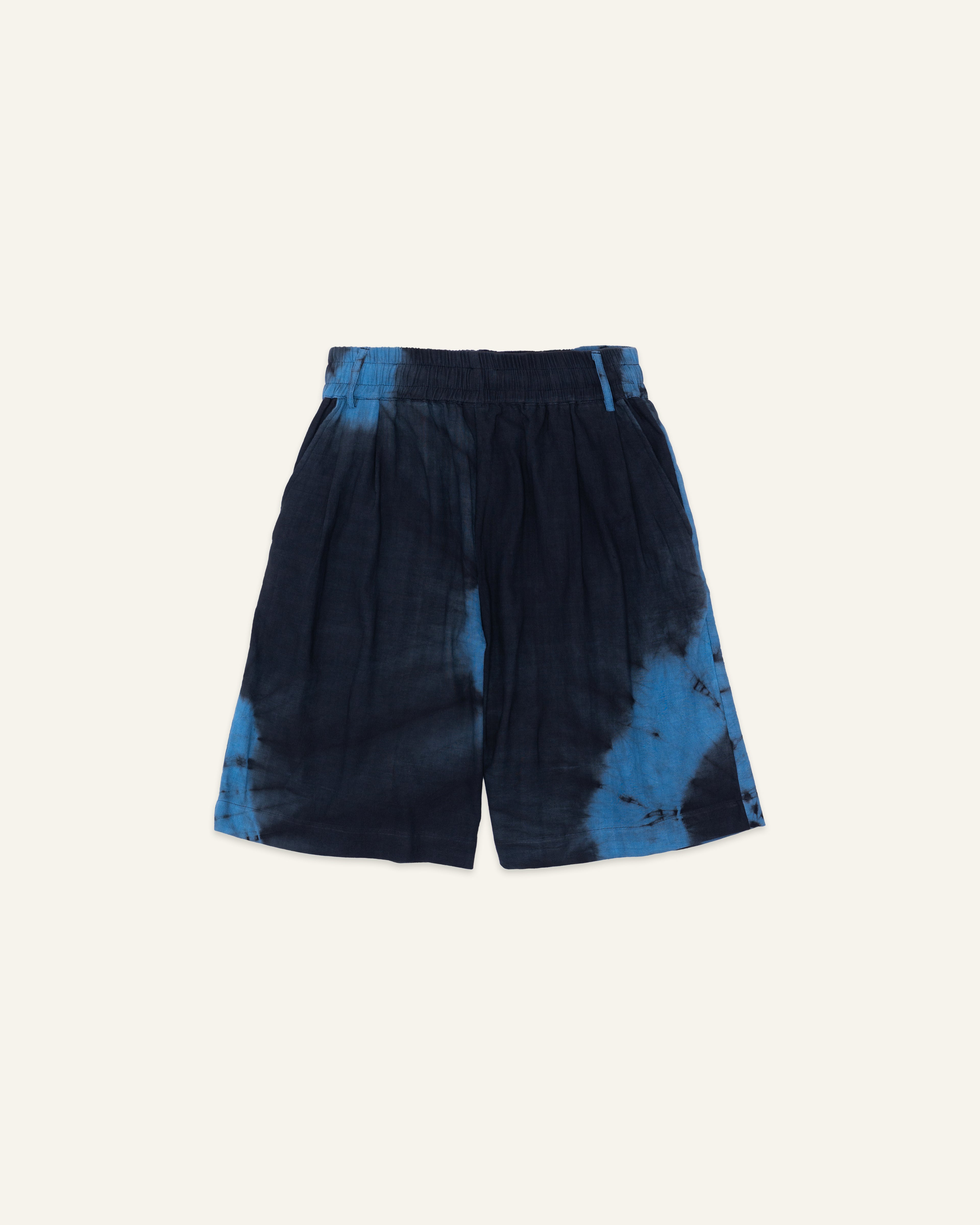 Tie Dye Oversized Shorts Blue