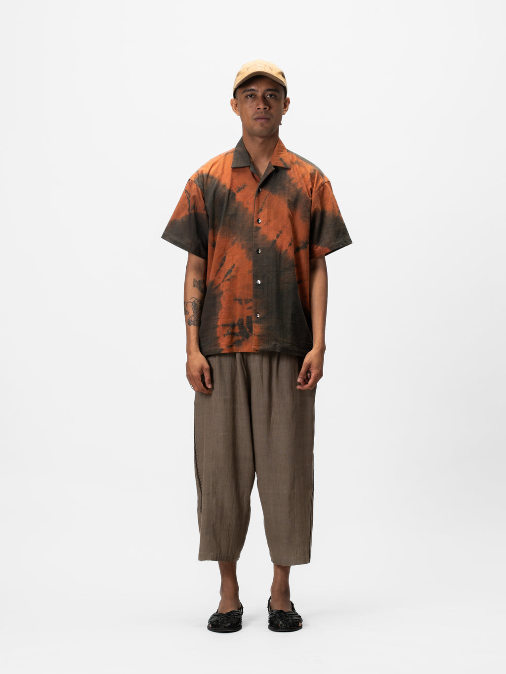 Tie Dye Short Sleeve Shirt Brick