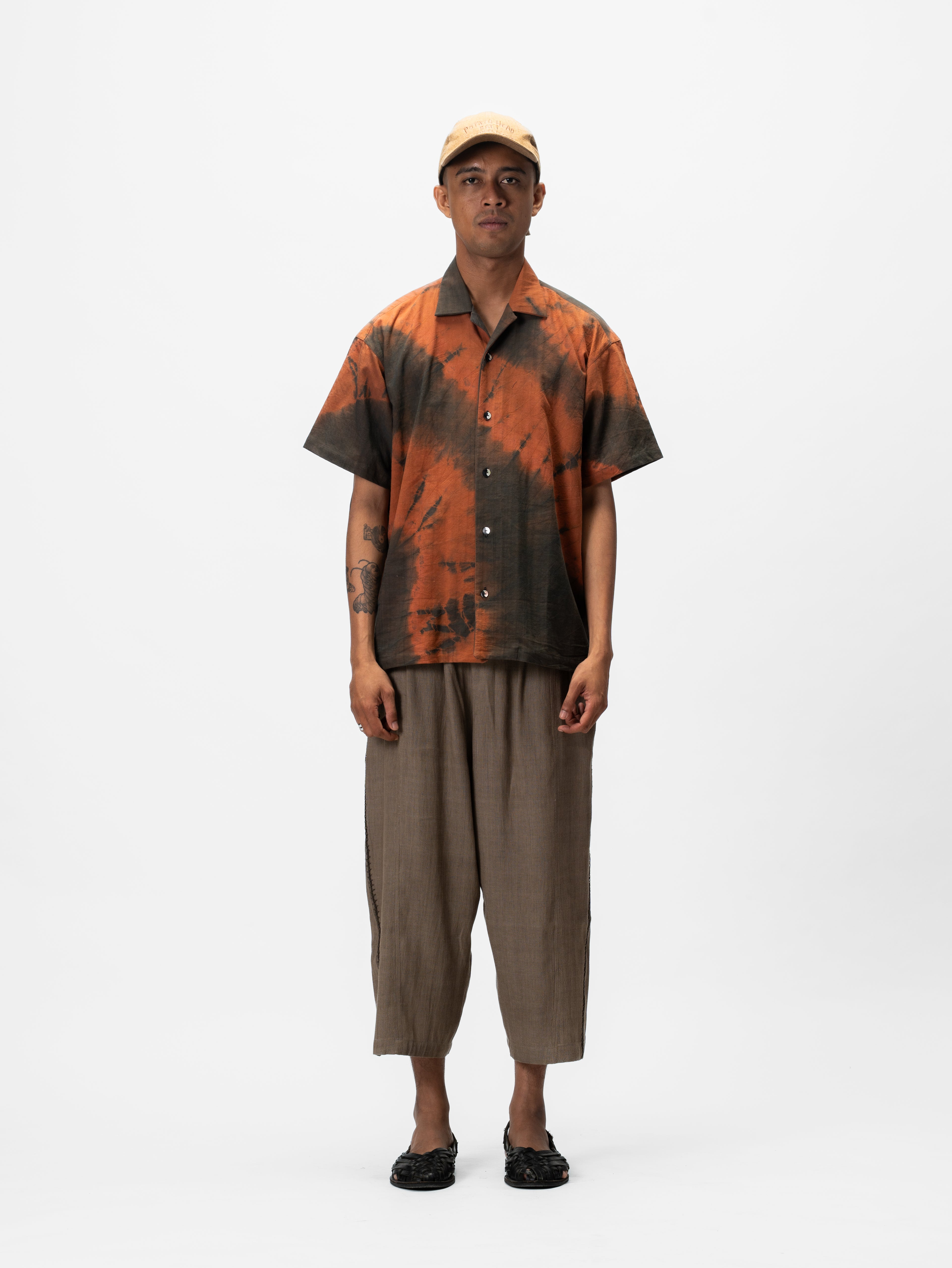 Tie Dye Short Sleeve Shirt Brick