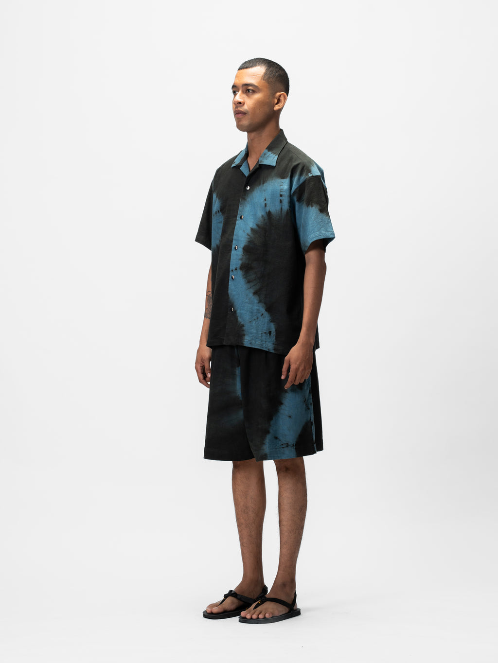 Tie Dye Oversized Shorts Blue