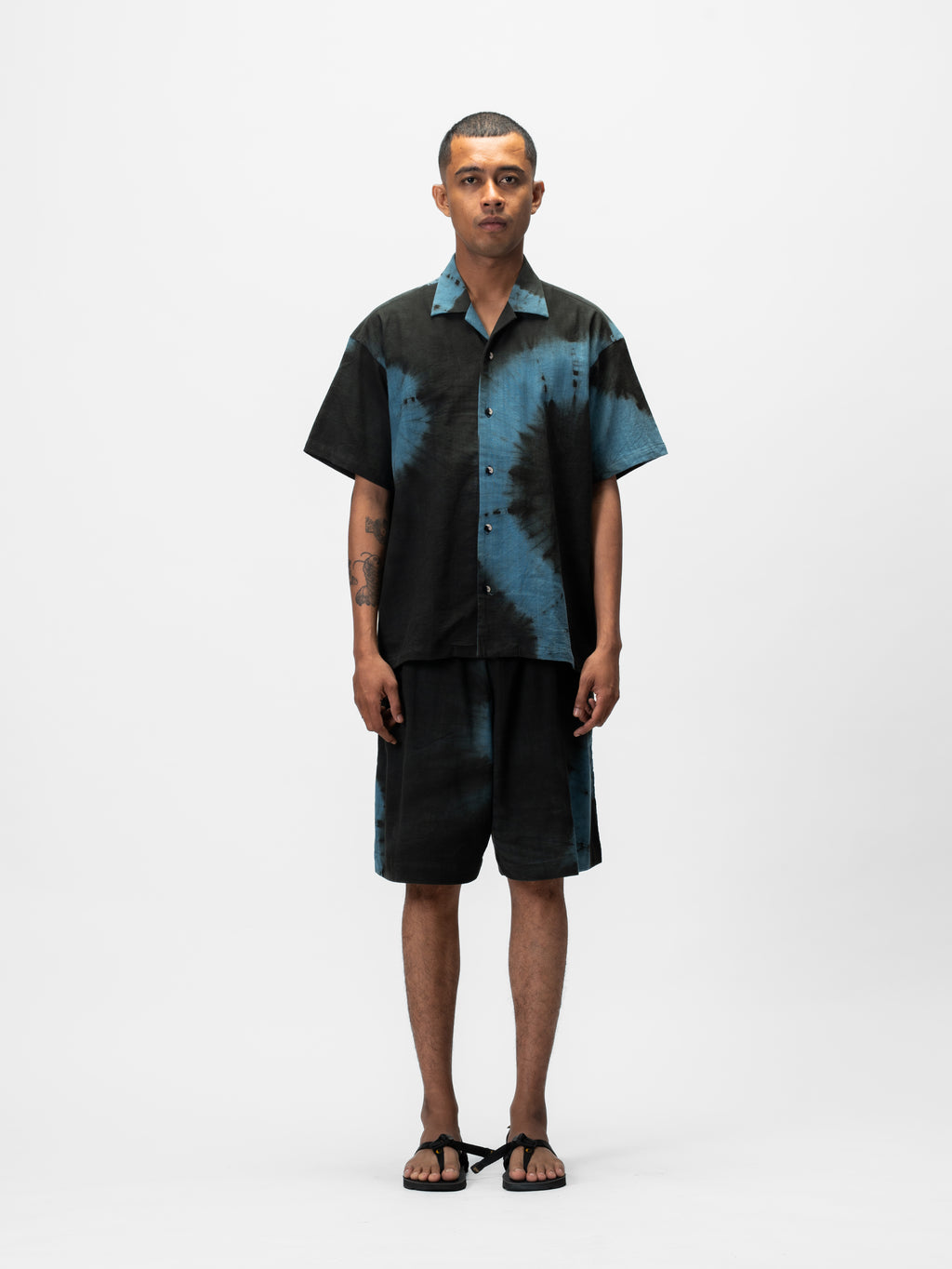 Tie Dye Oversized Shorts Blue