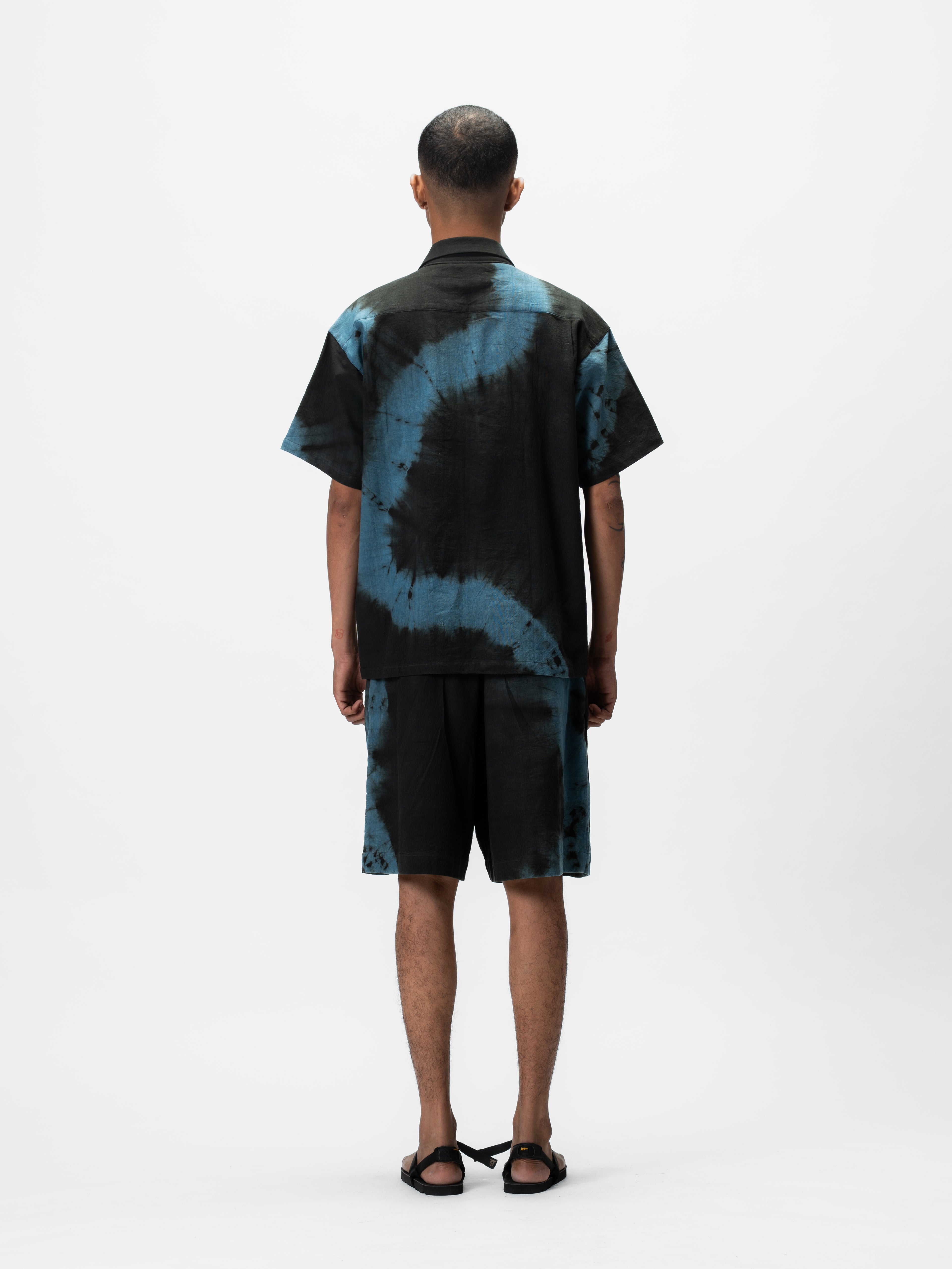 Tie Dye Short Sleeve Shirt Blue