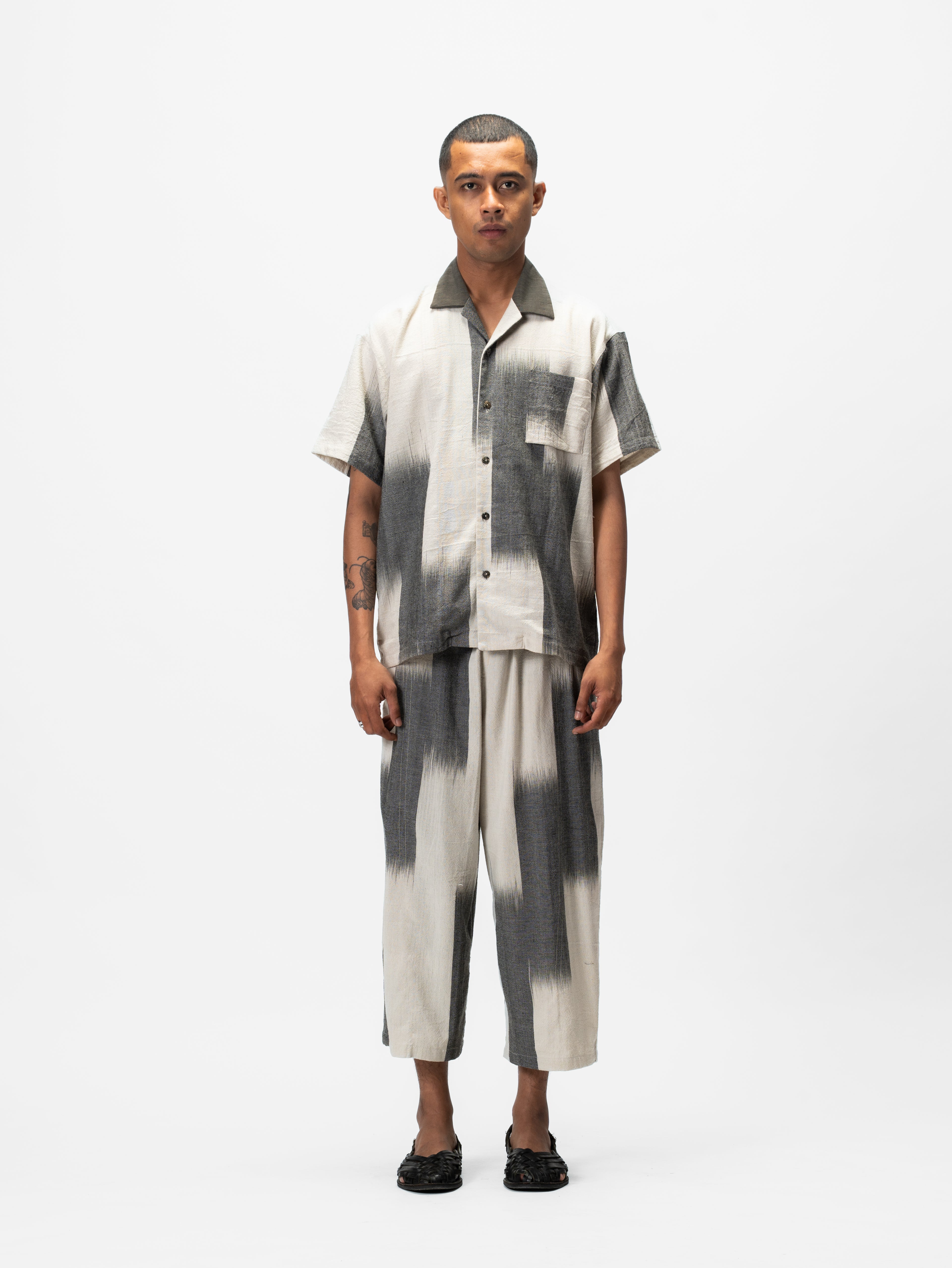 Ikat Short Sleeve Shirt Off White