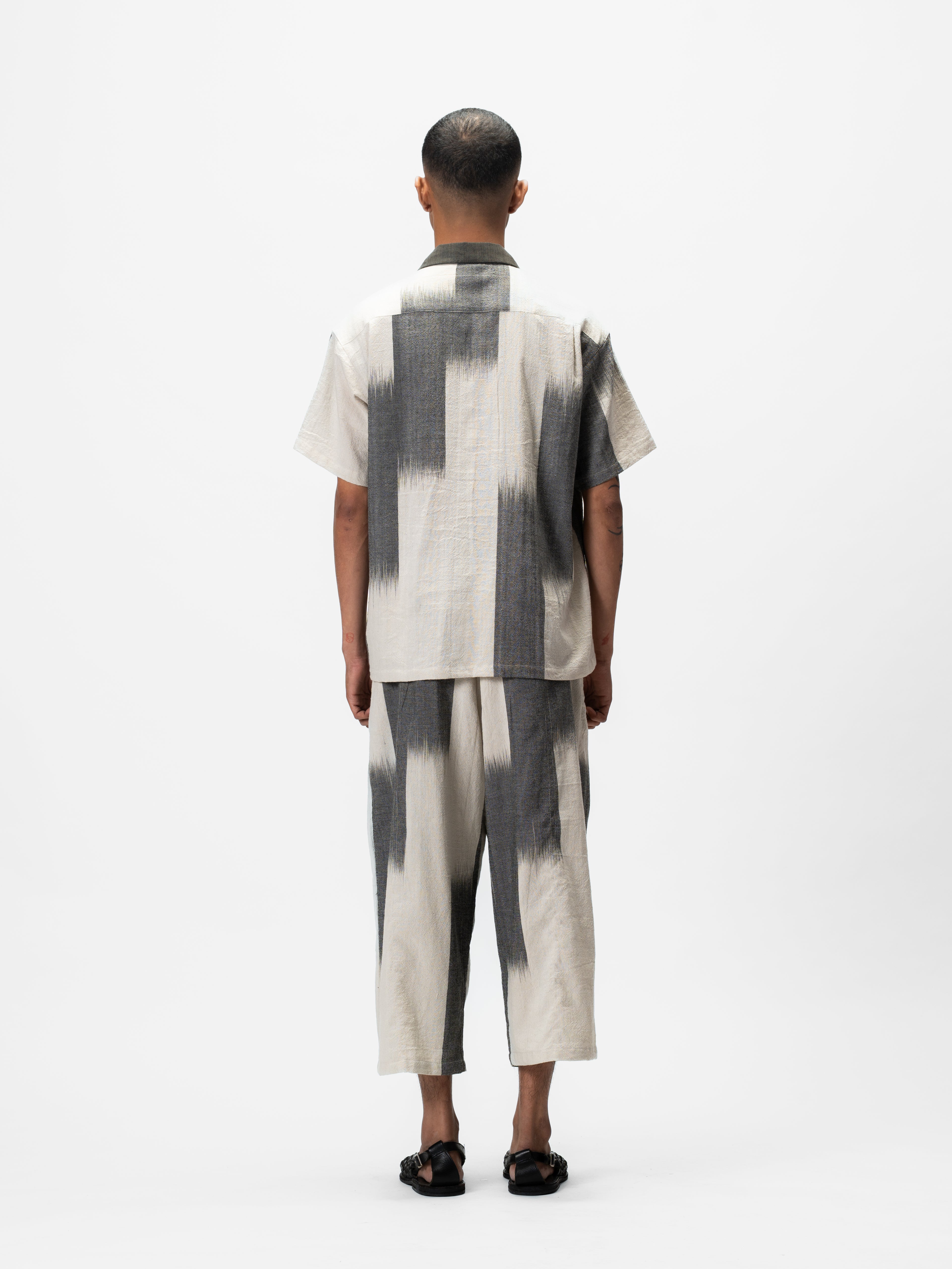 Ikat Short Sleeve Shirt Off White