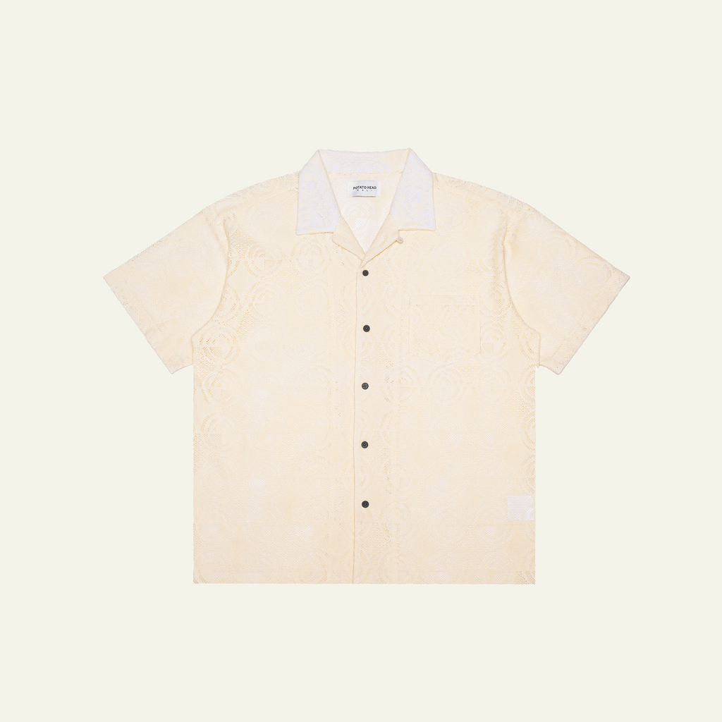 Monogram Short Sleeve Lace Shirt