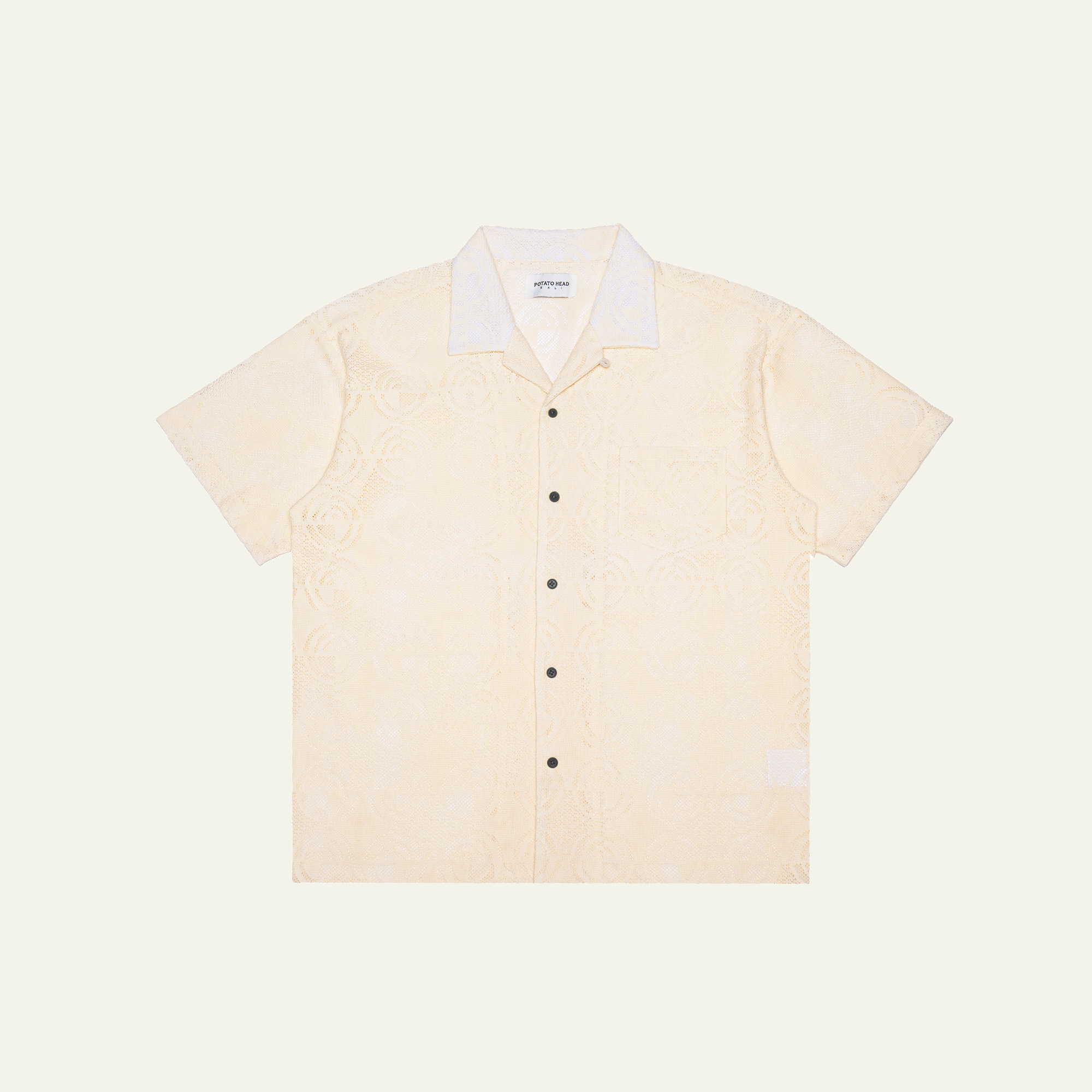 Monogram Short Sleeve Lace Shirt